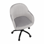 Casa si Gradina - Mobilier - Scaune si fotolii - Scaune - Scaun de birou, material textil din catifea gri deschis / negru, EROL - Infinity.ro