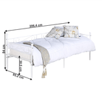 Casa si Gradina - Mobilier - Paturi si accesorii - Paturi - Pat din metal - de o persoana, alb, 90x200, ROZALI - Infinity.ro