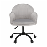 Casa si Gradina - Mobilier - Scaune si fotolii - Scaune - Scaun de birou, material textil din catifea gri deschis / negru, EROL - Infinity.ro
