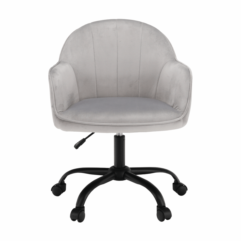 Casa si Gradina - Mobilier - Scaune si fotolii - Scaune - Scaun de birou, material textil din catifea gri deschis / negru, EROL - Infinity.ro