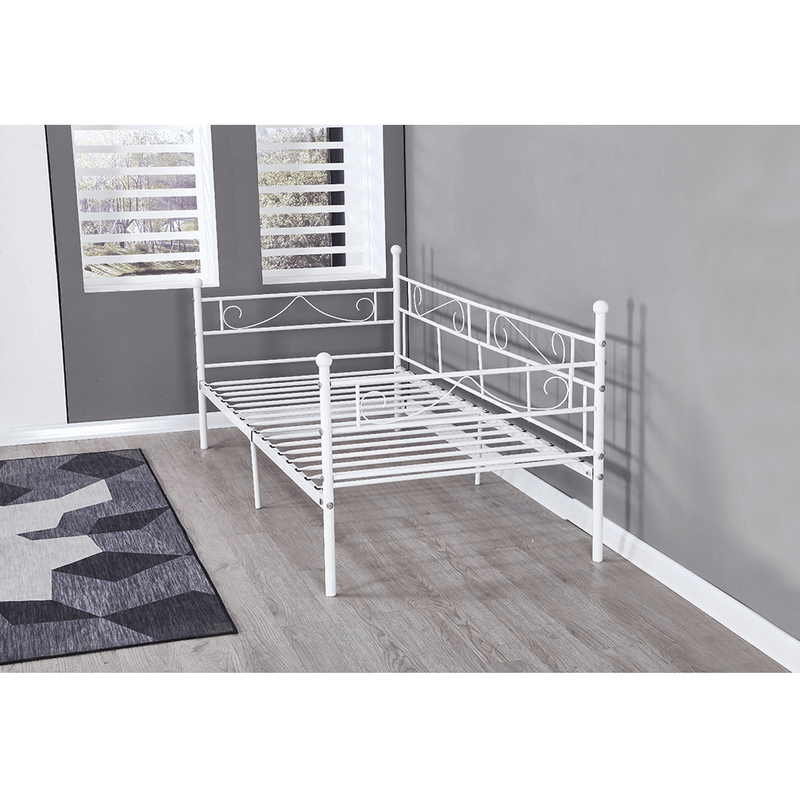 Casa si Gradina - Mobilier - Paturi si accesorii - Paturi - Pat din metal - de o persoana, alb, 90x200, ROZALI - Infinity.ro