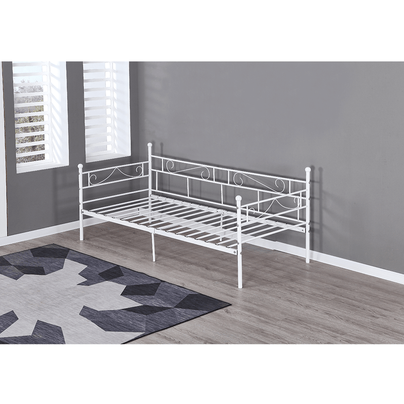 Casa si Gradina - Mobilier - Paturi si accesorii - Paturi - Pat din metal - de o persoana, alb, 90x200, ROZALI - Infinity.ro
