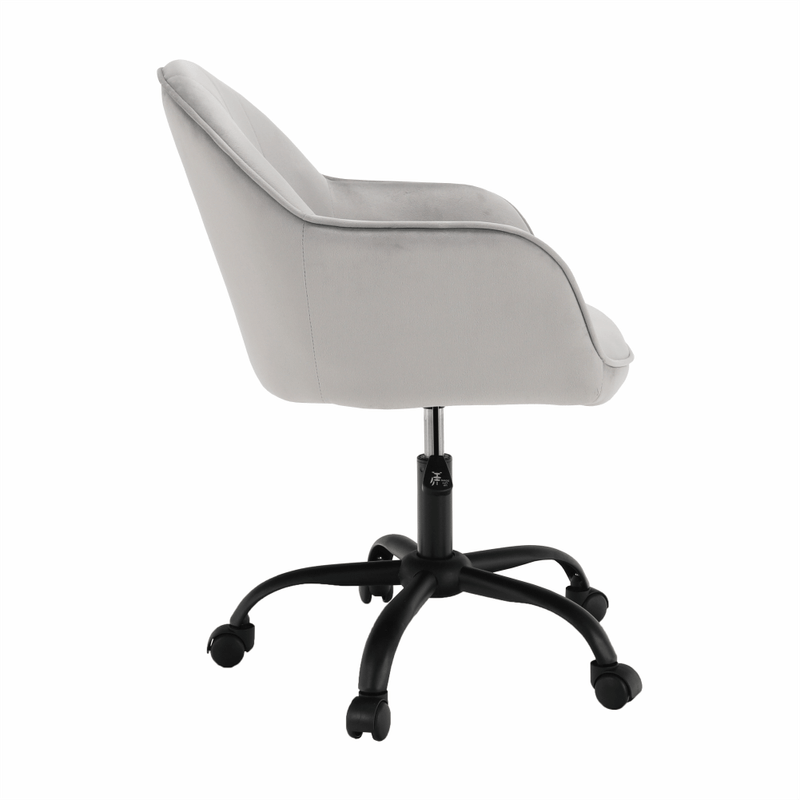 Casa si Gradina - Mobilier - Scaune si fotolii - Scaune - Scaun de birou, material textil din catifea gri deschis / negru, EROL - Infinity.ro