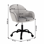 Casa si Gradina - Mobilier - Scaune si fotolii - Scaune - Scaun de birou, material textil din catifea gri deschis / negru, EROL - Infinity.ro
