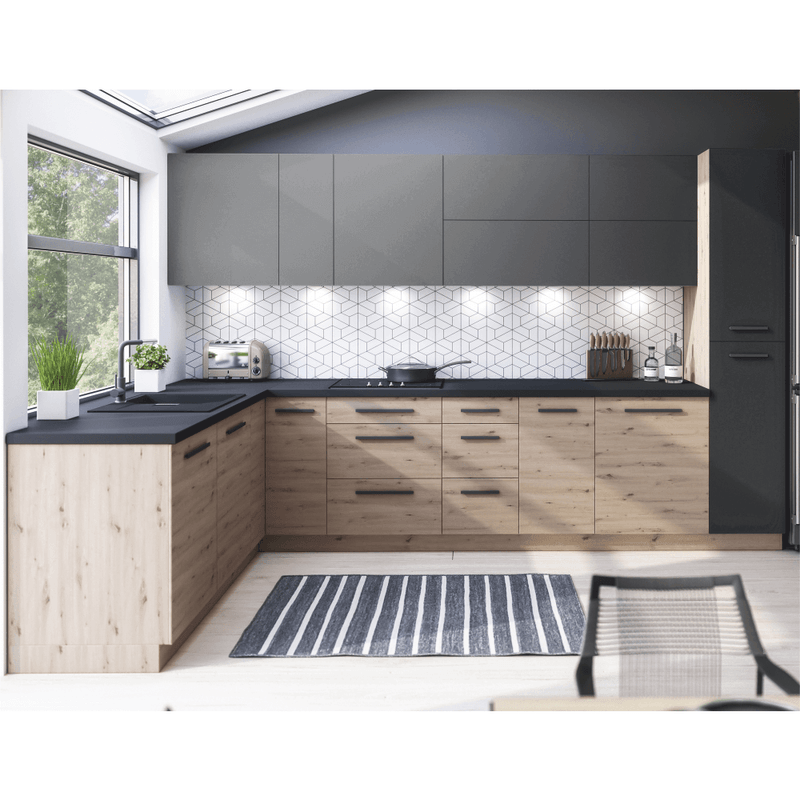 Casa si Gradina - Mobilier - Dulapuri si sifoniere - Dulapuri - Dulap superior, stejar artizanal / gri mat, LANGEN N60 - Infinity.ro