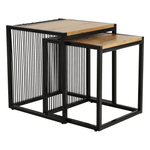 Casa si Gradina - Mobilier - Mese si birouri - Masute de cafea - Set a doua masute de cafea, stejar/negru, RIMBO - Infinity.ro