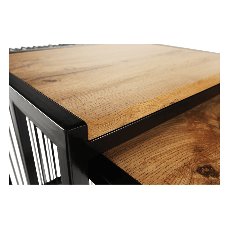 Casa si Gradina - Mobilier - Mese si birouri - Masute de cafea - Set a doua masute de cafea, stejar/negru, RIMBO - Infinity.ro