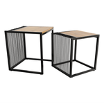 Casa si Gradina - Mobilier - Mese si birouri - Masute de cafea - Set a doua masute de cafea, stejar/negru, RIMBO - Infinity.ro