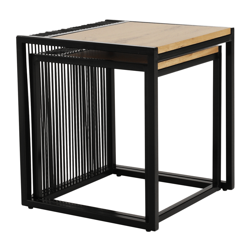 Casa si Gradina - Mobilier - Mese si birouri - Masute de cafea - Set a doua masute de cafea, stejar/negru, RIMBO - Infinity.ro