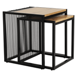 Casa si Gradina - Mobilier - Mese si birouri - Masute de cafea - Set a doua masute de cafea, stejar/negru, RIMBO - Infinity.ro
