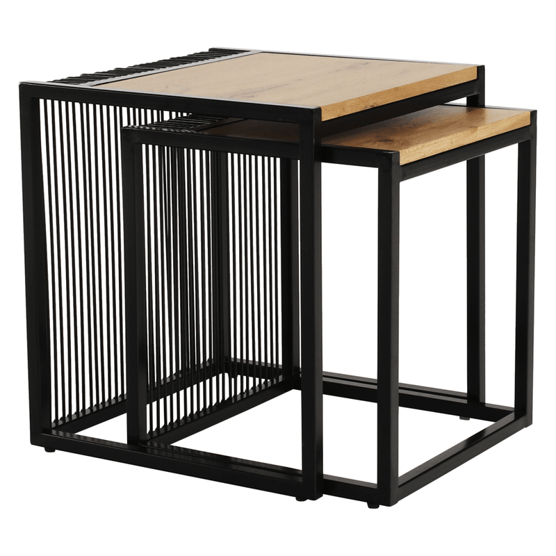 Casa si Gradina - Mobilier - Mese si birouri - Masute de cafea - Set a doua masute de cafea, stejar/negru, RIMBO - Infinity.ro