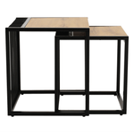Casa si Gradina - Mobilier - Mese si birouri - Masute de cafea - Set a doua masute de cafea, stejar/negru, RIMBO - Infinity.ro