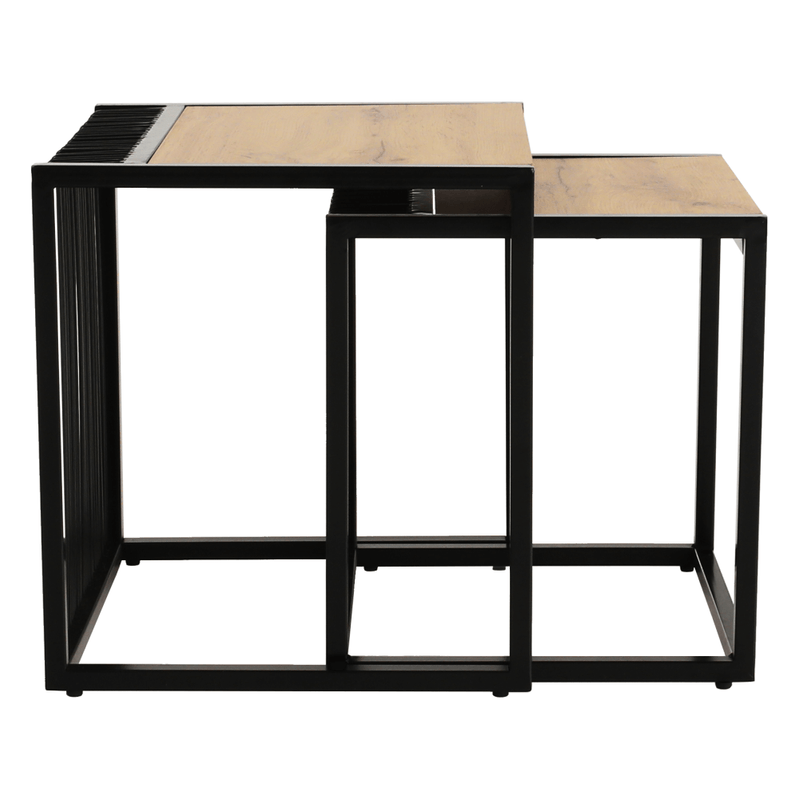 Casa si Gradina - Mobilier - Mese si birouri - Masute de cafea - Set a doua masute de cafea, stejar/negru, RIMBO - Infinity.ro