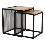 Casa si Gradina - Mobilier - Mese si birouri - Masute de cafea - Set a doua masute de cafea, stejar/negru, RIMBO - Infinity.ro