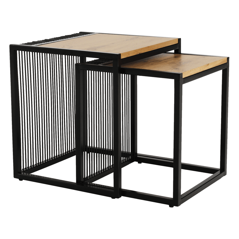 Casa si Gradina - Mobilier - Mese si birouri - Masute de cafea - Set a doua masute de cafea, stejar/negru, RIMBO - Infinity.ro