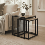 Casa si Gradina - Mobilier - Mese si birouri - Masute de cafea - Set a doua masute de cafea, stejar/negru, RIMBO - Infinity.ro