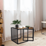 Casa si Gradina - Mobilier - Mese si birouri - Masute de cafea - Set a doua masute de cafea, stejar/negru, RIMBO - Infinity.ro