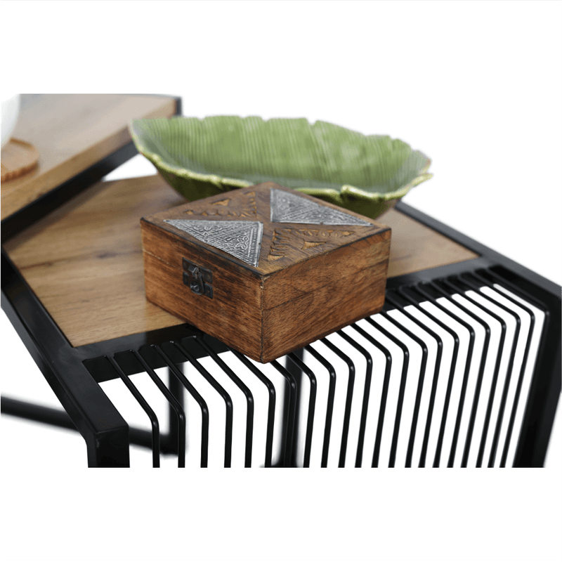 Casa si Gradina - Mobilier - Mese si birouri - Masute de cafea - Set a doua masute de cafea, stejar/negru, RIMBO - Infinity.ro