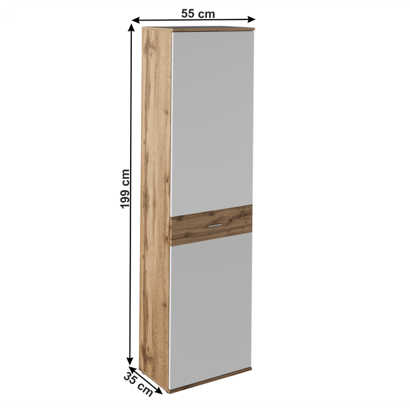 Casa si Gradina - Mobilier - Dulapuri si sifoniere - Dulapuri pantofi - Pantofar TIP 7, stejar wotan/alb, CYRIL - Infinity.ro