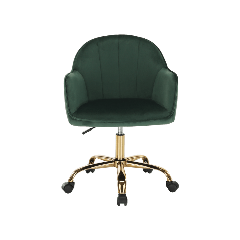 Casa si Gradina - Mobilier - Scaune si fotolii - Fotolii - Fotoliu de birou, verde material Velvet /auriu, EROL - Infinity.ro