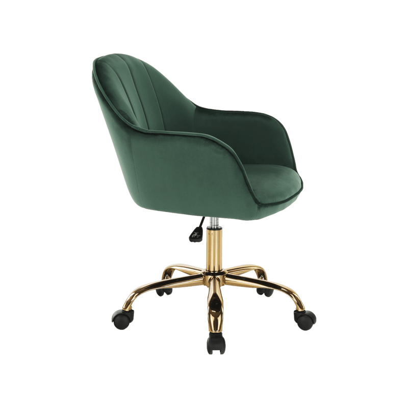 Casa si Gradina - Mobilier - Scaune si fotolii - Fotolii - Fotoliu de birou, verde material Velvet /auriu, EROL - Infinity.ro