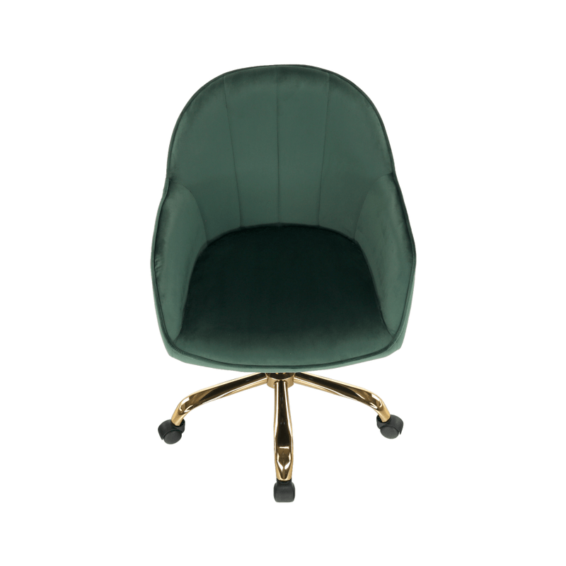 Casa si Gradina - Mobilier - Scaune si fotolii - Fotolii - Fotoliu de birou, verde material Velvet /auriu, EROL - Infinity.ro