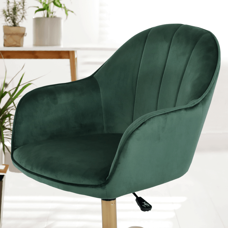 Casa si Gradina - Mobilier - Scaune si fotolii - Fotolii - Fotoliu de birou, verde material Velvet /auriu, EROL - Infinity.ro