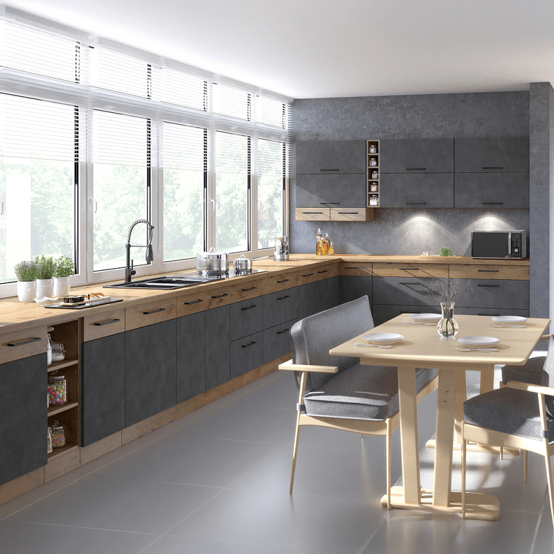 Casa si Gradina - Mobilier - Dulapuri si sifoniere - Dulapuri - Dulap superior, stejar lancelot/gri mat, VEGA 40 G-72 1F - Infinity.ro