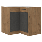 Casa si Gradina - Mobilier - Dulapuri si sifoniere - Dulapuri - Dulap inferior de colt, gri mat/stejar lancelot, VEGA 90x90 DN 1F BB - Infinity.ro
