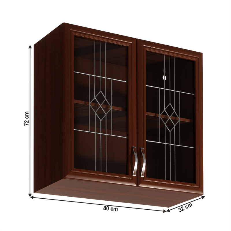 Casa si Gradina - Mobilier - Dulapuri si sifoniere - Dulapuri - Dulap superior G80S cu geam, nuc Milano, SICILIA - Infinity.ro