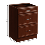 Casa si Gradina - Mobilier - Dulapuri si sifoniere - Dulapuri - Dulap inferior D60S3 cu 3 sertare, nuc Milano, SICILIA - Infinity.ro