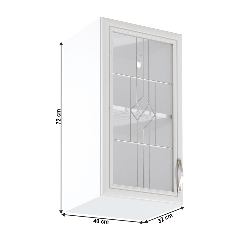 Casa si Gradina - Mobilier - Dulapuri si sifoniere - Dulapuri - Dulap superior G40S cu geam, model stanga, alb/pin Andersen, SICILIA - Infinity.ro