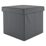 Casa si Gradina - Mobilier - Scaune si fotolii - Tabureti - Taburet pliabil, piele eco gri, TELA NEW - Infinity.ro