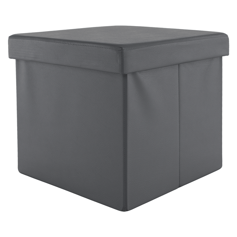 Casa si Gradina - Mobilier - Scaune si fotolii - Tabureti - Taburet pliabil, piele eco gri, TELA NEW - Infinity.ro