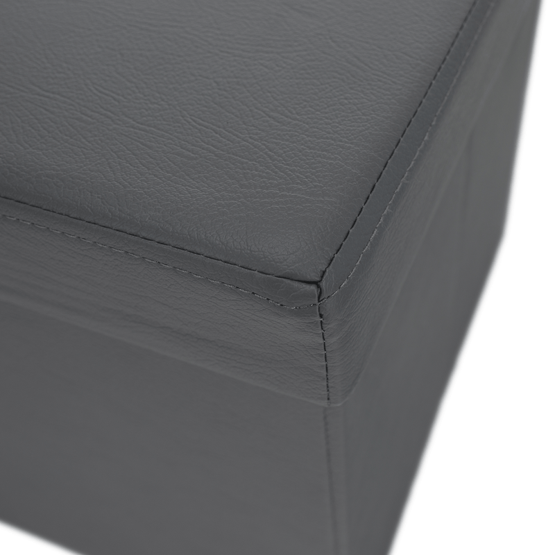 Casa si Gradina - Mobilier - Scaune si fotolii - Tabureti - Taburet pliabil, piele eco gri, TELA NEW - Infinity.ro