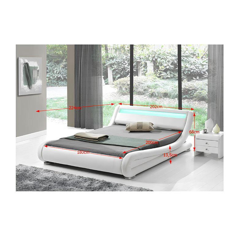 Casa si Gradina - Mobilier - Paturi si accesorii - Paturi - Pat modern cu RGB LED iluminare, alb, 180x200, FILIDA - Infinity.ro