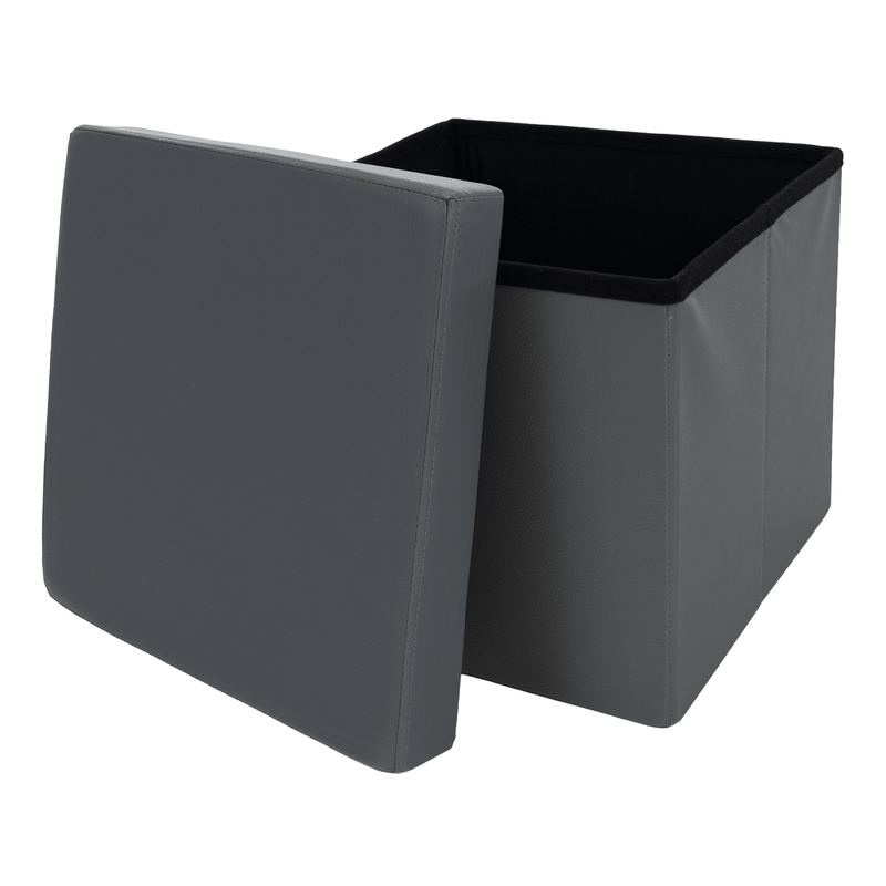 Casa si Gradina - Mobilier - Scaune si fotolii - Tabureti - Taburet pliabil, piele eco gri, TELA NEW - Infinity.ro