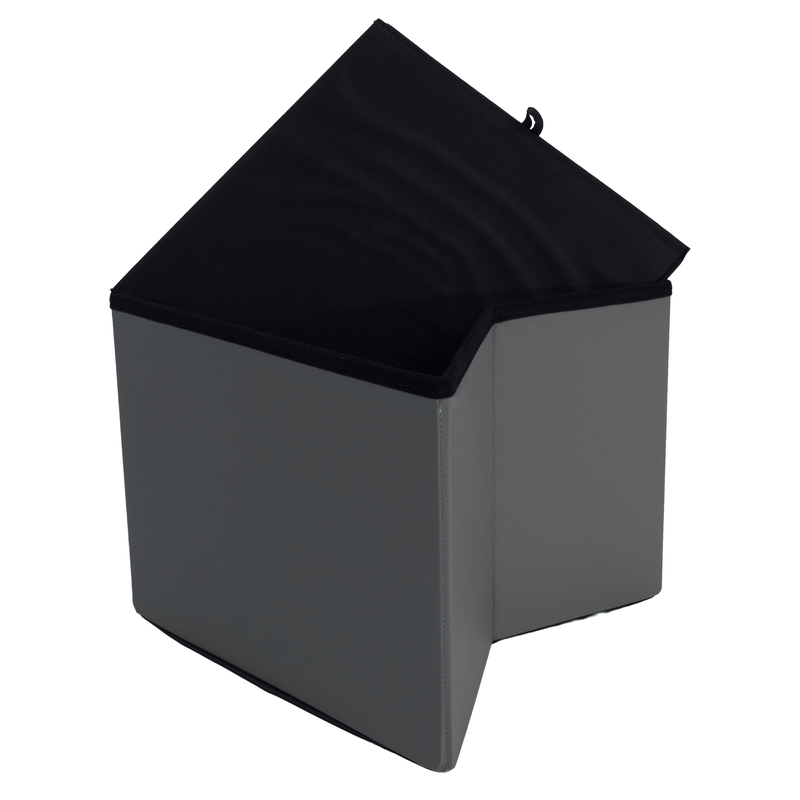 Casa si Gradina - Mobilier - Scaune si fotolii - Tabureti - Taburet pliabil, piele eco gri, TELA NEW - Infinity.ro