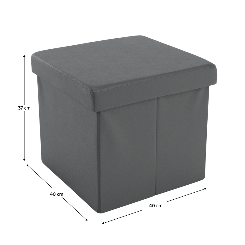 Casa si Gradina - Mobilier - Scaune si fotolii - Tabureti - Taburet pliabil, piele eco gri, TELA NEW - Infinity.ro