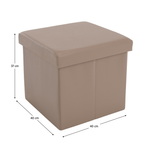 Casa si Gradina - Mobilier - Scaune si fotolii - Tabureti - Taburet pliabil,piele eco, maro deschis, TELA NEW - Infinity.ro
