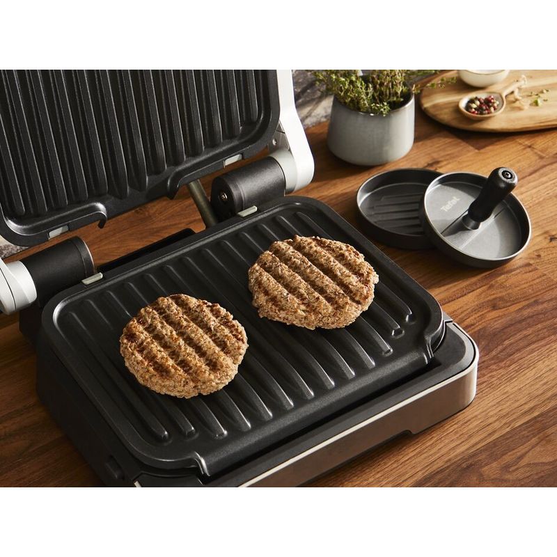 Casa si Gradina - Bucatarie si vesela - Ustensile bucatarie - Prese si storcatoare manuale - Presa pentru burgeri Tefal K1851134, 12 cm, acoperire antiaderenta, crestaturi pentru formare uniforma, compatibila cu - Infinity.ro