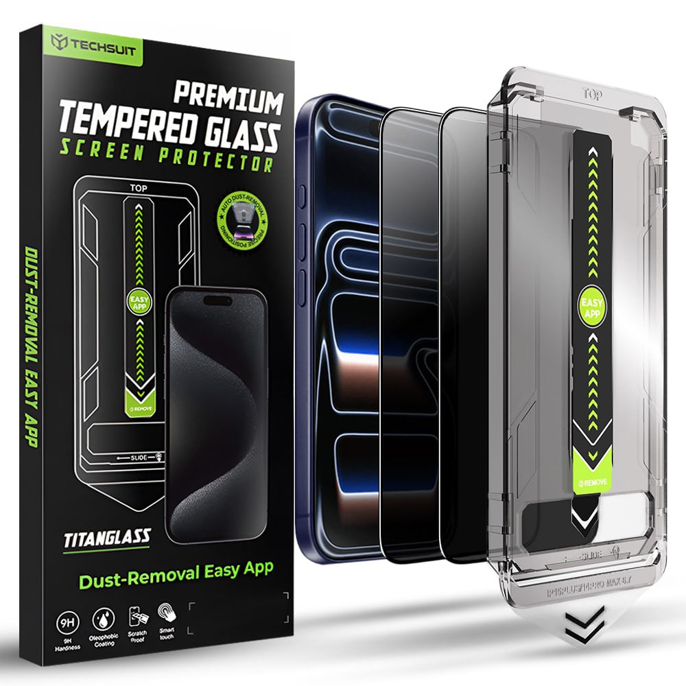 Folie pentru iPhone 17 Pro (set 2) - Techsuit TitanGlass FullCover - Privacy