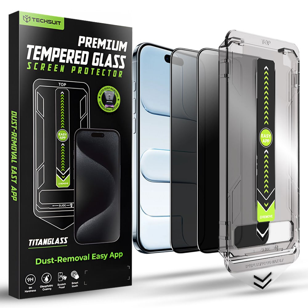 Folie pentru iPhone 17 Air (set 2) - Techsuit TitanGlass FullCover - Privacy