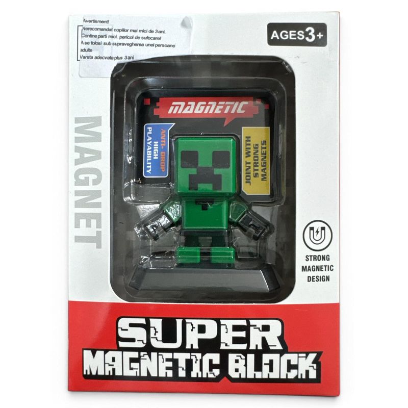 Jucarii, Copii si Bebe - Jucarii si jocuri - Figurine - Set 2 Figurine De Actiune Magnetice, Personaje Zombi, Design Cubic Pixelat, Jucarii Pentru Copii 3+ Ani - Infinity.ro
