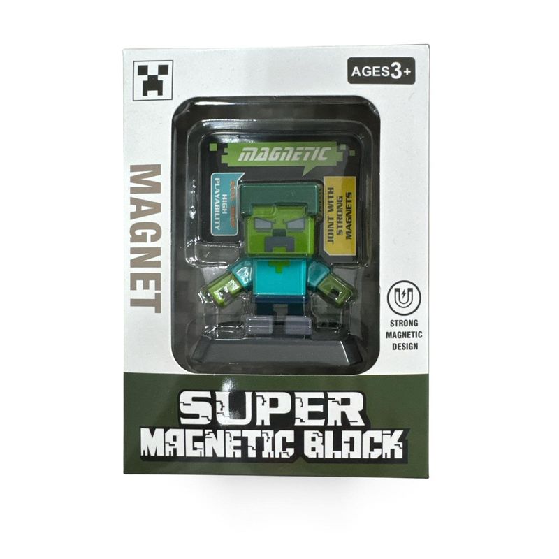 Jucarii, Copii si Bebe - Jucarii si jocuri - Figurine - Set 2 Figurine De Actiune Magnetice, Personaje Zombi, Design Cubic Pixelat, Jucarii Pentru Copii 3+ Ani - Infinity.ro
