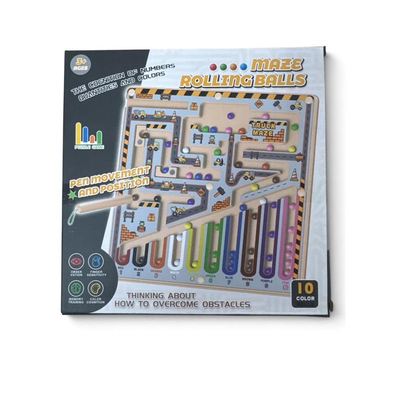 Jucarii, Copii si Bebe - Jucarii si jocuri - Jucarii & jocuri educative - Jocuri si jucarii educative - Joc Educativ Labirint Magnetic 2 In 1 Pentru Copii, Sortare Culori Si Numarare, Dezvoltarea Motricitatii Fine, 3+ Ani - Infinity.ro