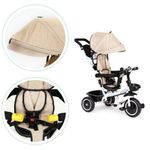 Jucarii, Copii si Bebe - Jucarii si jocuri - Jucarii de exterior - Triciclete - Tricicleta Ecotoys YM-BT-2, scaun rotativ, bej KID975549 - Infinity.ro