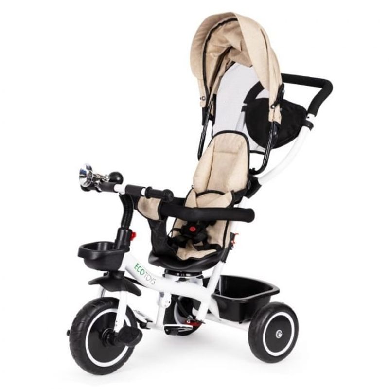 Jucarii, Copii si Bebe - Jucarii si jocuri - Jucarii de exterior - Triciclete - Tricicleta Ecotoys YM-BT-2, scaun rotativ, bej KID975549 - Infinity.ro
