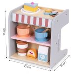 Jucarii, Copii si Bebe - Jucarii si jocuri - Jucarii de rol - Bucatarii copii - Aparat de cafea Ecotoys, lemn, 2 in 1, set barista, 26 accesorii, multicolor KID007264 - Infinity.ro