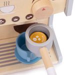 Jucarii, Copii si Bebe - Jucarii si jocuri - Jucarii de rol - Bucatarii copii - Aparat de cafea Ecotoys, lemn, 2 in 1, set barista, 26 accesorii, multicolor KID007264 - Infinity.ro
